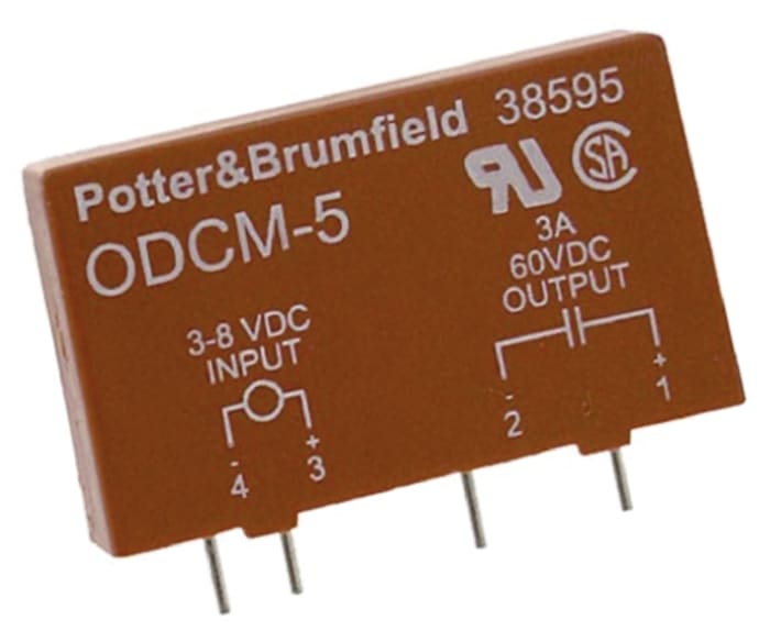 TE Connectivity ODCM Series Solid State Relay, 3 A Load, Through Hole, 60 V dc Load, 8 V dc Control