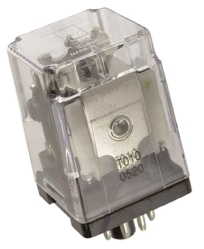 TE Connectivity Plug In Power Relay, 12V dc Coil, 10A Switching Current, 3PDT