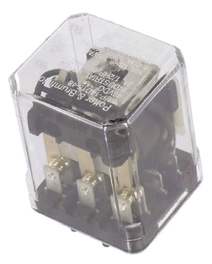 TE Connectivity Plug In Power Relay, 48V dc Coil, 10A Switching Current, 3PDT