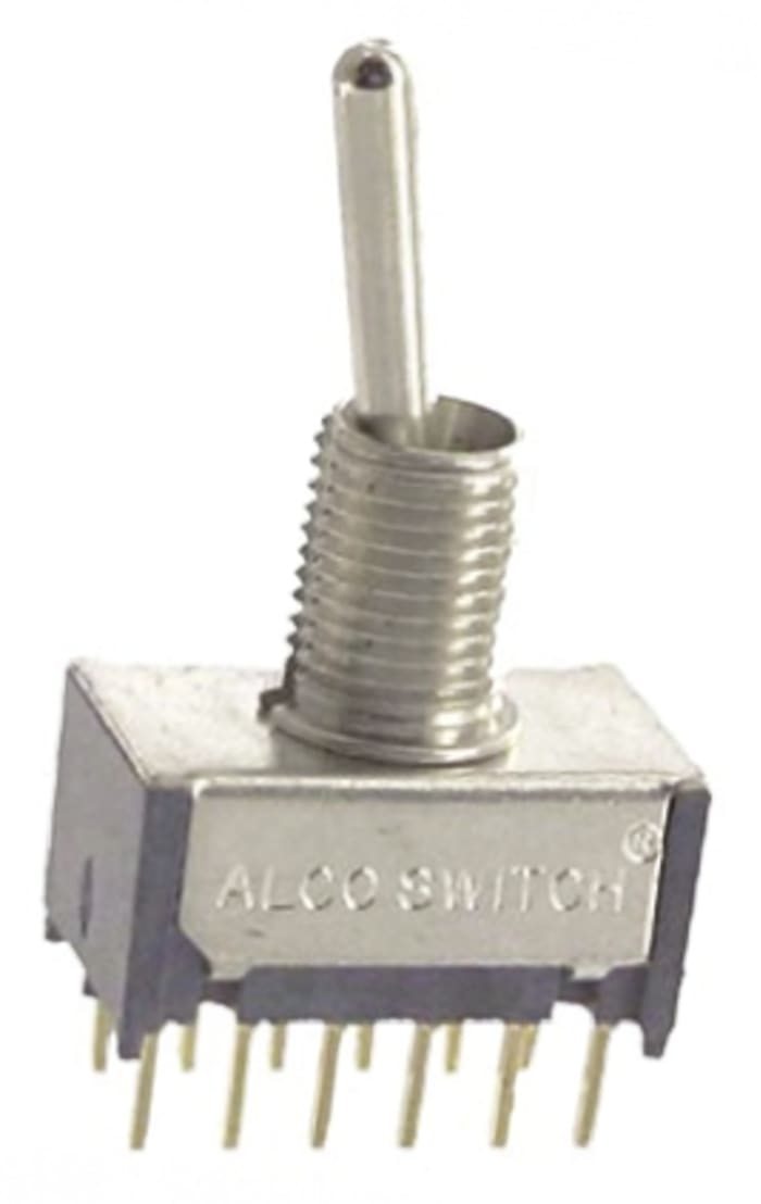 TE Connectivity Toggle Switch, PCB Mount, Latching, 4PDT, Through Hole Terminal