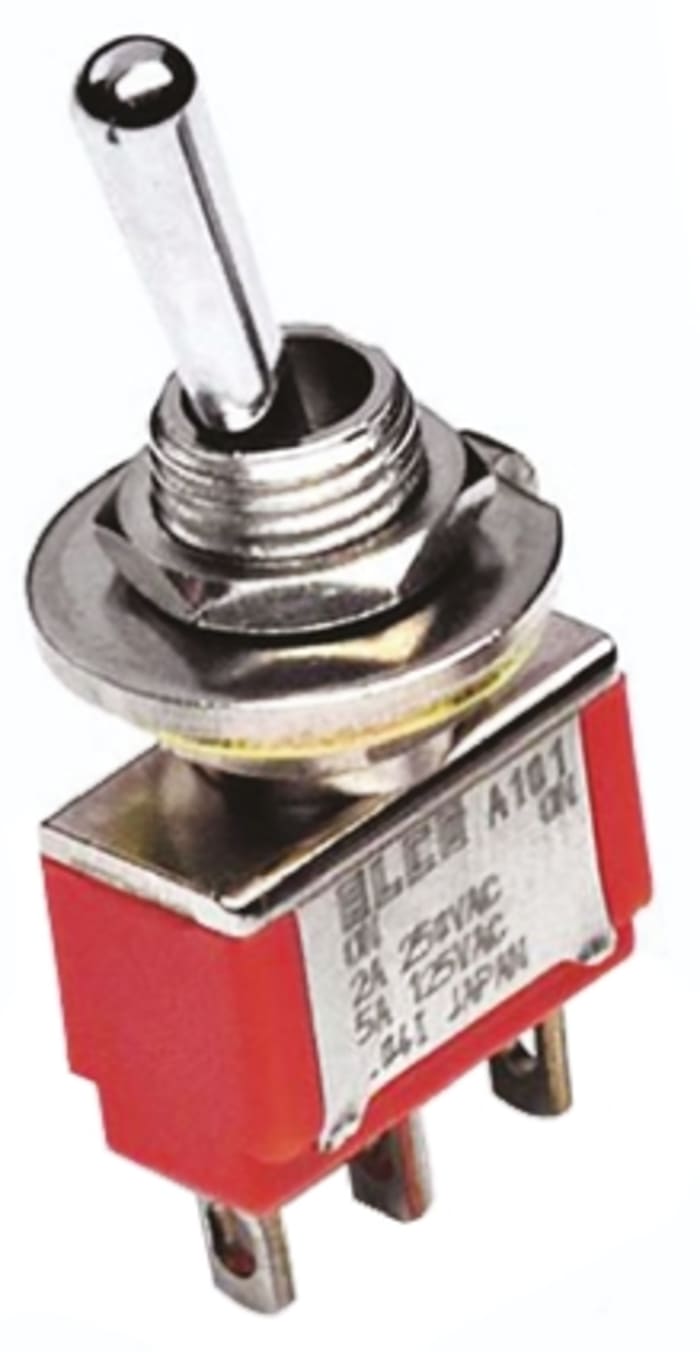 TE Connectivity Toggle Switch, Panel Mount, On-Off-On, DPDT, Solder Terminal