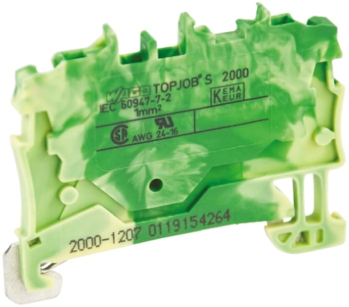 20001207 Wago Wago TOPJOB S, 2000 Series Green/Yellow Earth Terminal