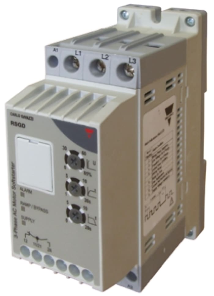 Carlo Gavazzi 3 Phase Soft Starter - 12 A Current Rating, RSGD Series, 3 kW Power Rating
