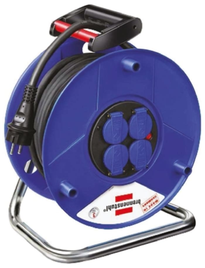 brennenstuhl 25m 4 Socket Type E - French Extension Reel Open Reel, 230 V, IP44