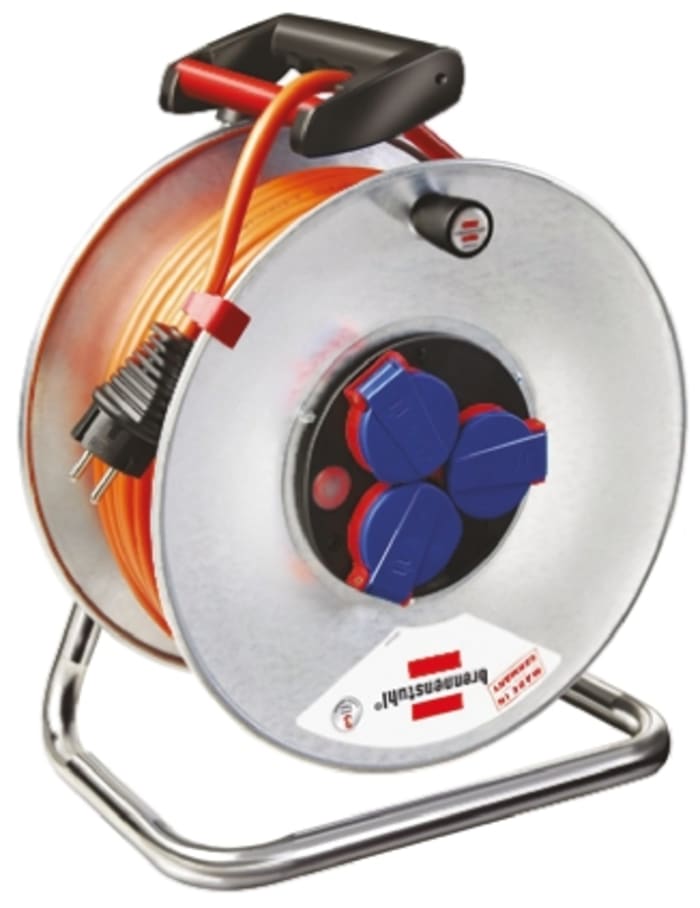 brennenstuhl 40m 4 Socket Type E - French Cable Reel Open Reel, 230 V, IP44
