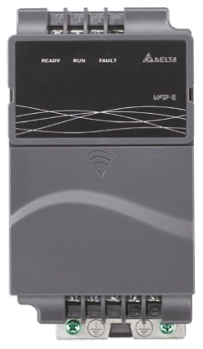 Delta Electronics Inverter Drive, 0.4 kW, 3 Phase, 460 V ac, 1.9 A, VFD-E Series