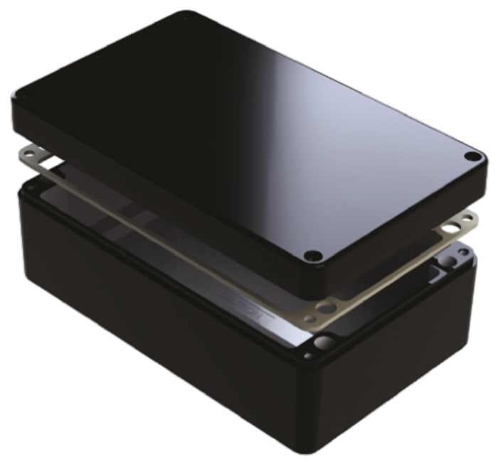 Boîtier Deltron 486 en Aluminium, 220 x 120 x 90mm, Noir IP68, Blindé