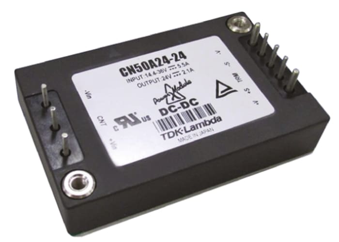 TDK-Lambda DC-DC Converter, 5V dc/ 10A Output, 14.4 → 36 V dc Input, 50W, Surface Mount, +100°C Max Temp -40°C