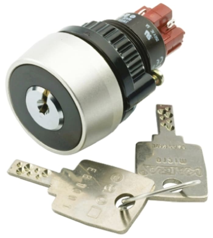 EAO IP65 Keylock Switch, (NC + NO) per element, 5 A@ 250 V ac 2-Way Flat-Key