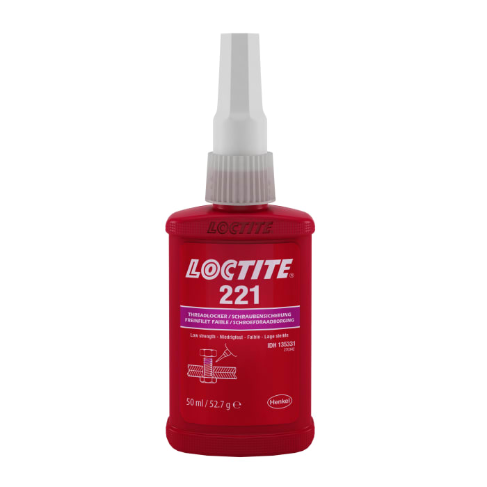 Frein filet Loctite Pourpre Loctite 221, 50 ml, Force : Faible