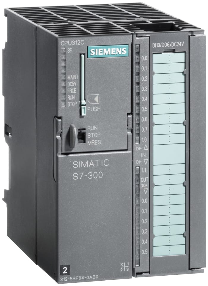 Siemens SIMATIC S7-300 Series PLC CPU for Use with SIMATIC S7-300 Series, Digital Output, 10 (Digital)-Input, Digital