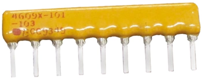 Bourns, 4600X 1MΩ ±2% Bussed Resistor Array, 8 Resistors, 1.13W total, SIP, Through Hole