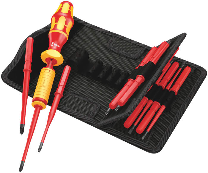 Wera Phillips; Pozidriv; Slotted; Torx Interchangeable Insulated Screwdriver Set, 15-Piece