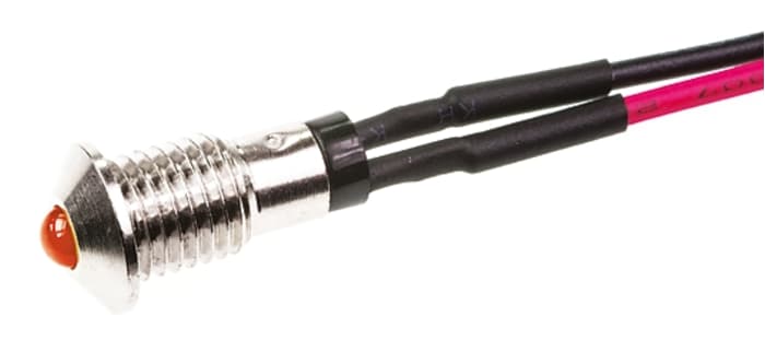 Voyant LED lumineux  Rouge Marl, dia. 6mm, 2.8V, taille de la lampe 3 mm