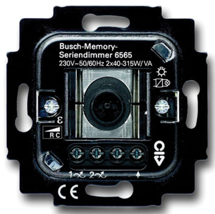 Busch Jaeger - ABB 1 Way 2 Gang Dimmer Insert, 230V, 315W