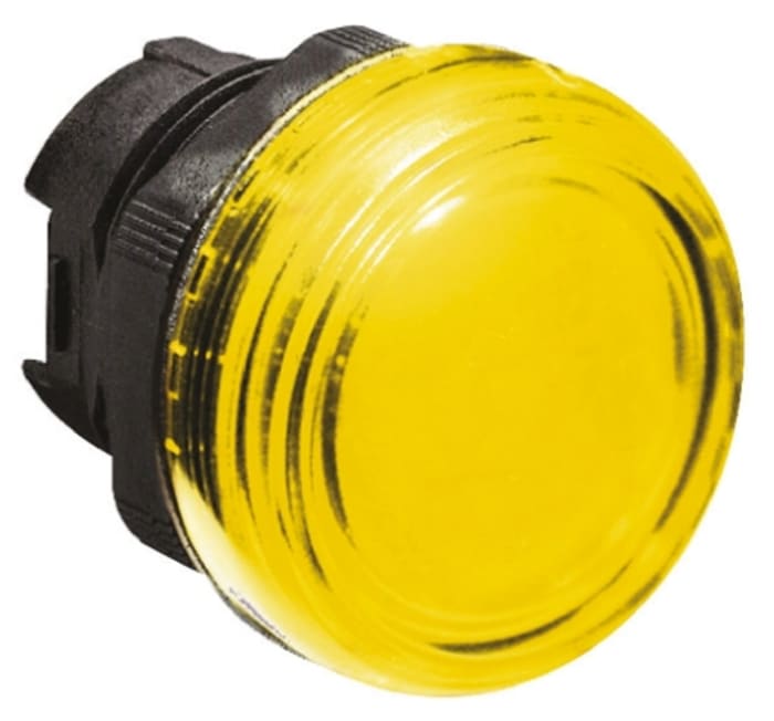 Lovato Yellow Pilot Light Head, 22mm Cutout Platinum Series