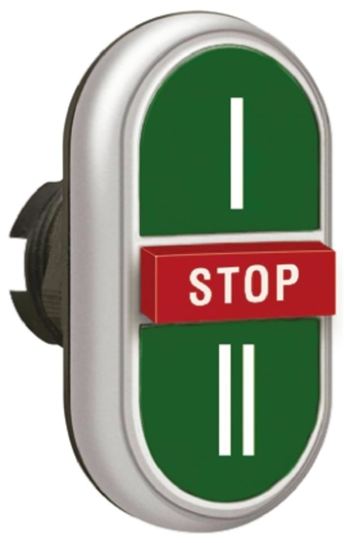 Cabezal de pulsador Lovato serie Platinum, Ø 22mm, de color Verde, Rojo, Retorno por Resorte, IP66, IP67, IP69K