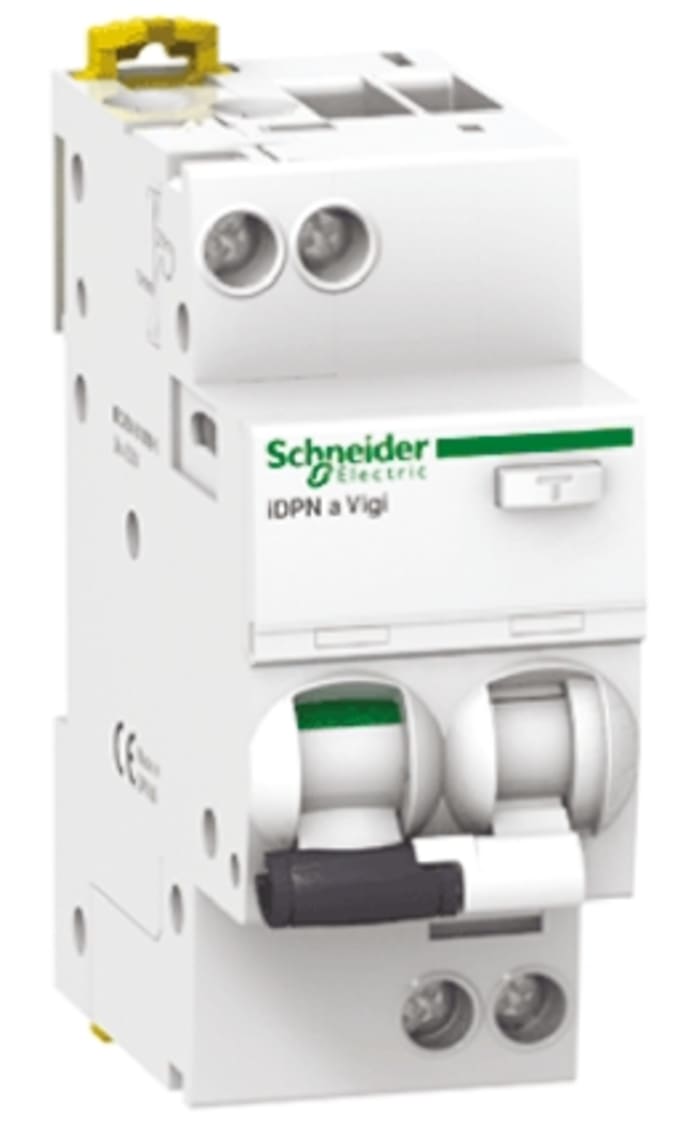 Schneider Electric RCBO, 32A Current Rating, 1+N Poles, 30mA Trip Sensitivity, Type C, Acti 9 Range