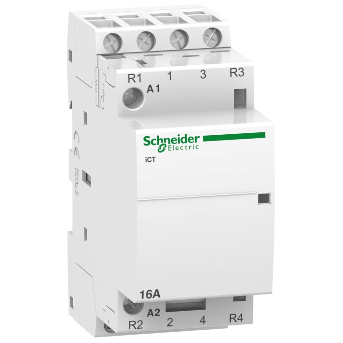 Schneider Electric Acti 9 ICT iCT Contactor, 230 V ac Coil, 4-Pole, 16 A, 2NO + 2NC, 400 V ac