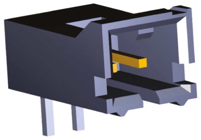 TE Connectivity AMPMODU MTE Series Right Angle Through Hole PCB Header, 2 Contact(s), 2.54mm Pitch, 1 Row(s), Shrouded