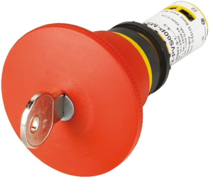 Seta de emergencia Eaton serie C22-PVS, 1 NA + 1 NC, montaje en panel, Ø de montaje 22mm, IP66