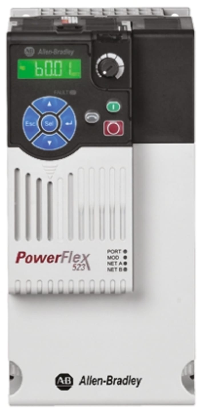 Allen Bradley Inverter Drive, 5.5 kW, 3 Phase, 400 V ac, 13 A, PowerFlex 523 Series