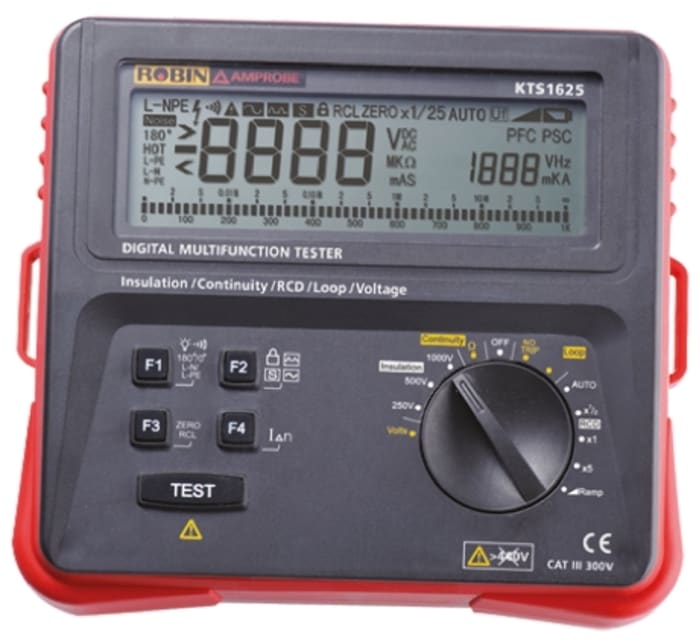 Kombinovaný tester impedance smyček a chráničů RCD KTS1625 400V AC selektivní, DC selektivní 500mA, CAT II 600V, CAT