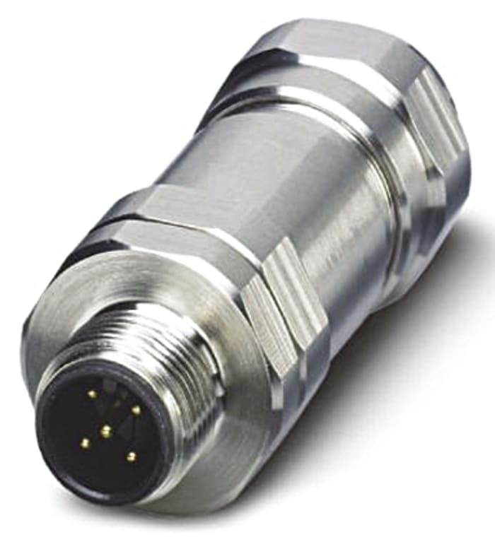 Phoenix Contact Circular Connector, 5 Contacts, Cable Mount, M12 Connector, Plug, Male, IP65, IP67, IP69K, SACC Series