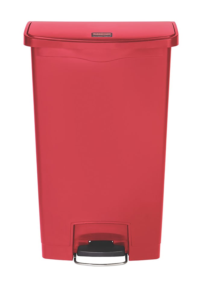 Rubbermaid Commercial Products Slim Jim 68L Red Pedal PE Waste Bin