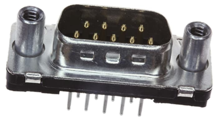 TE Connectivity AMPLIMITE HD-20 9 Way Straight 2.743 mm Pitch Through Hole D-Sub Connector, with 4 to 40 UNC Male