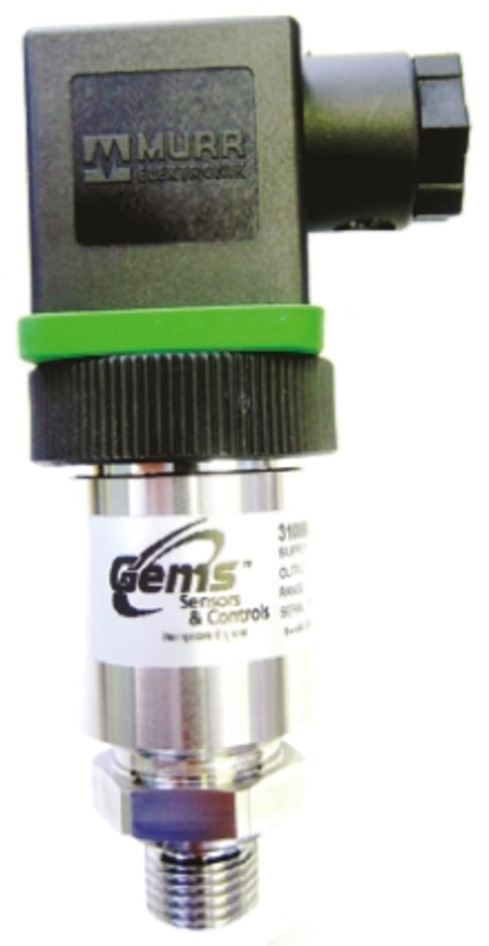 Gems Sensors Pressure Sensor, 0bar Min, 100bar Max, Current Output, Relative Reading