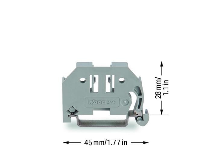 ロータスランプ 4 249-116 WAGO | WAGO 249 Series End Stop for Use with DIN Rail 35