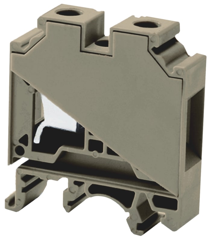 RS PRO Brown Feed Through Terminal Block, 16mm², Single-Level, Screw Clamp Termination