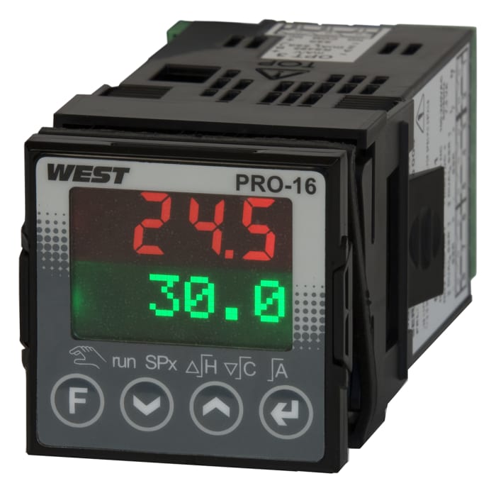 Controlador de temperatura PID West Instruments serie KS20, 48 x 48mm, 100 → 240 V ac, 6 salidas Lineal, relé,