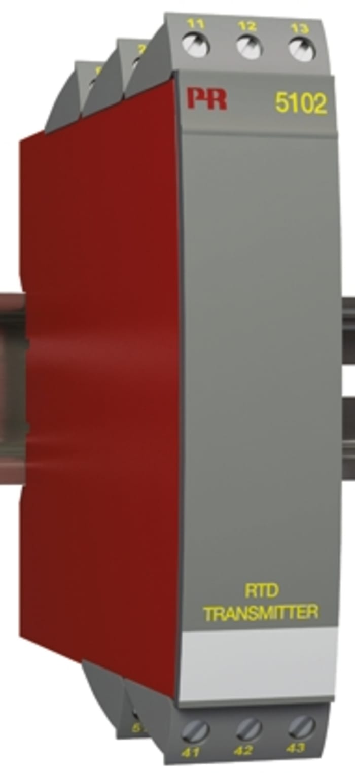 PR Electronics 5102B Temperature Transmitter Lin.R, NI100, PT100 Input, 19.2 → 28.8 V dc, -40 → +60 °C