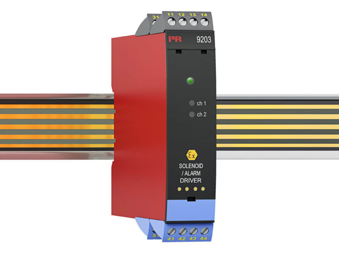 PR Electronics 9200 Series Solenoid Driver, NPN, PNP Input, Relay Output, 19.2 → 31.2V dc Supply, ATEX