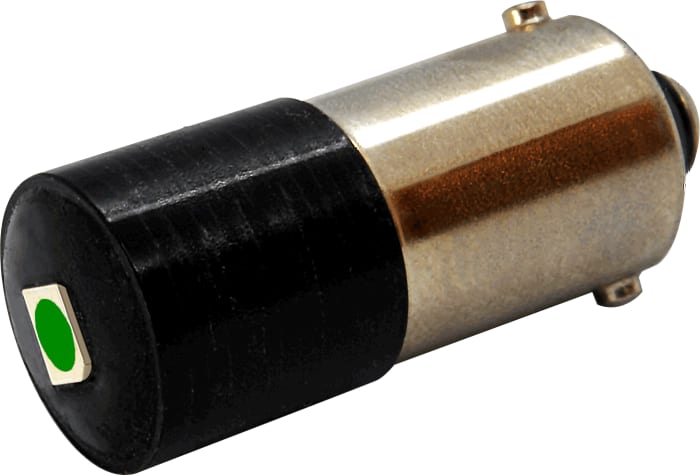 Oxley Green LED Indicator Lamp, 12-60V ac/dc, BA9s Base, 10mm Diameter, 340mcd