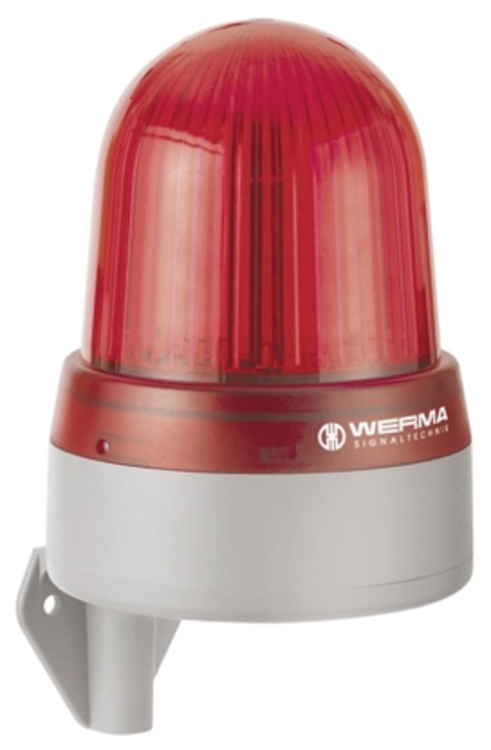 Werma 433 Series Red Sounder Beacon, 115 → 230 V ac, IP65, Bracket Mount, 112dB at 1 Metre