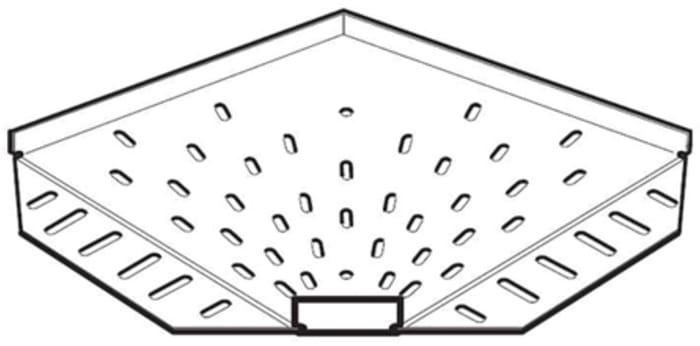 Legrand Light Duty 90° Flat Bend Pre-Galvanised Steel Cable Tray Accessory, 75 mm Width, 12mm Depth