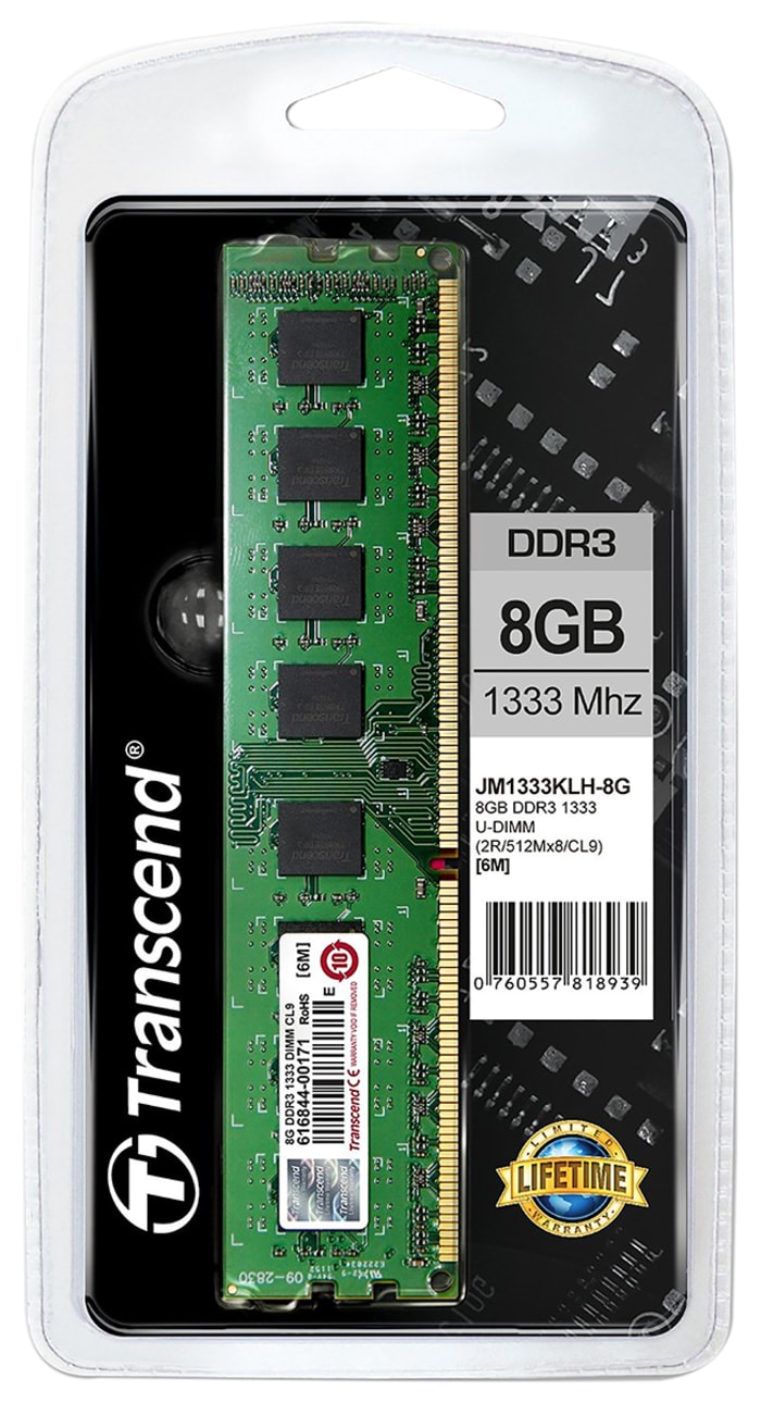 Transcend 8 GB DDR3 Desktop RAM 1333MHz DIMM 1.5V