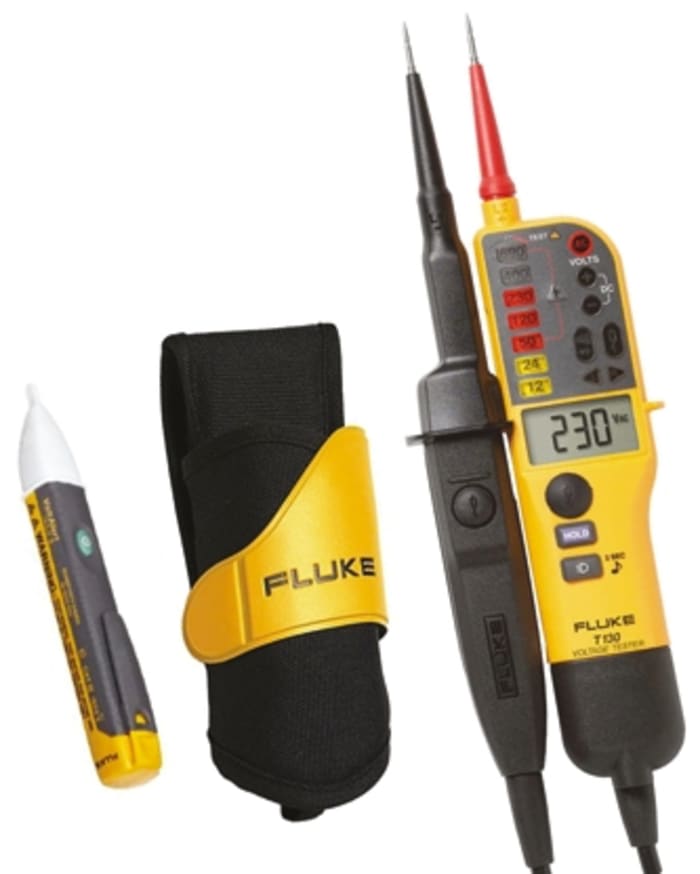 Fluke T130, LCD Voltage Indicator, Battery, Mains Powered