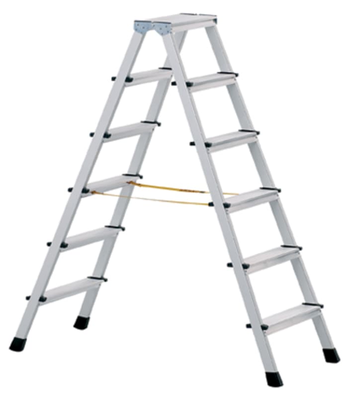Escabeau Zarges en Aluminium, 2 x 6 marches , hauteur déployée 1.3m