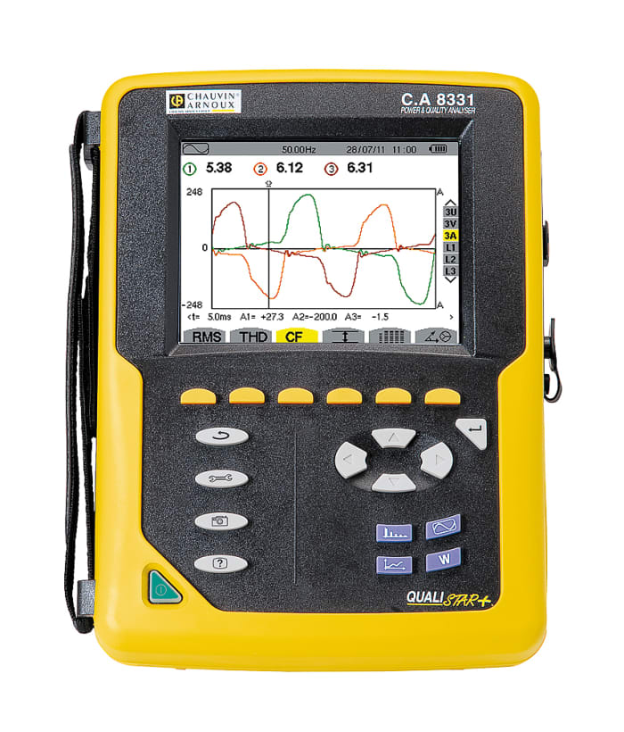 Chauvin Arnoux CA 8331 Power Quality Analyser, 1, 3-Phase, 10000A ac Max, 1000 V ac, 1200V dc Max