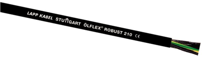Lapp ÖLFLEX ROBUST 210 Control Cable, 3 Cores, 1.5 mm², Unscreened, 50m, Black TPE Sheath, 15 AWG