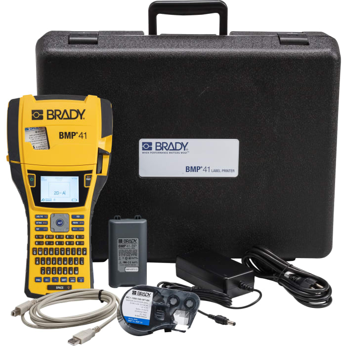 Brady BMP41 Kablo Etiketi Yazıcısı, 300dpi, Termal Yazıcı, Etiket Genişliği: 25,4mm, UK tipi fiş