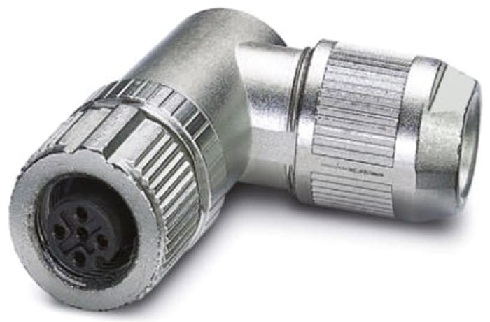 Conector Phoenix Contact hembra acodado serie SACC-FR-4SC SH SCO de 4 vías hembra, tamaño carcasa 19mm, montaje aéreo,