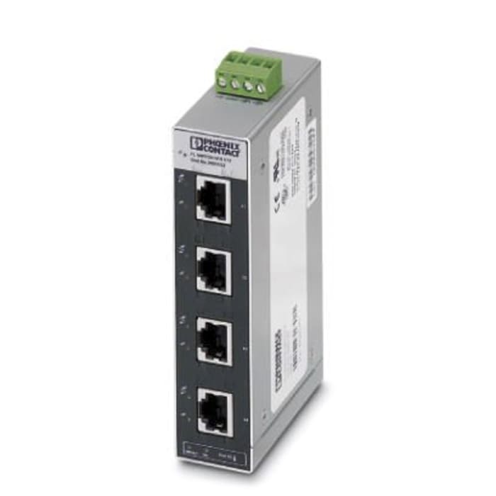 Phoenix Contact FL SWITCH SFN-24VAC Series DIN Rail Mount Ethernet Switch, 5 RJ45 Ports, 100Mbit/s Transmission, 24V dc