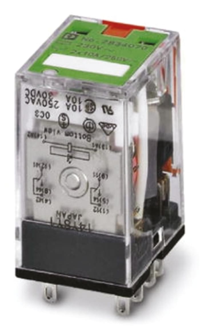 Phoenix Contact PCB Mount Non-Latching Relay, 120V ac Coil, DPDT
