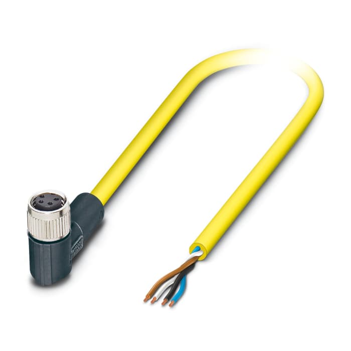 Cable de actuador de sensor Phoenix Contact, con. A Ángulo recto Hembra, con. B Sin terminación, long. 5 m, 48 V ac, 60V