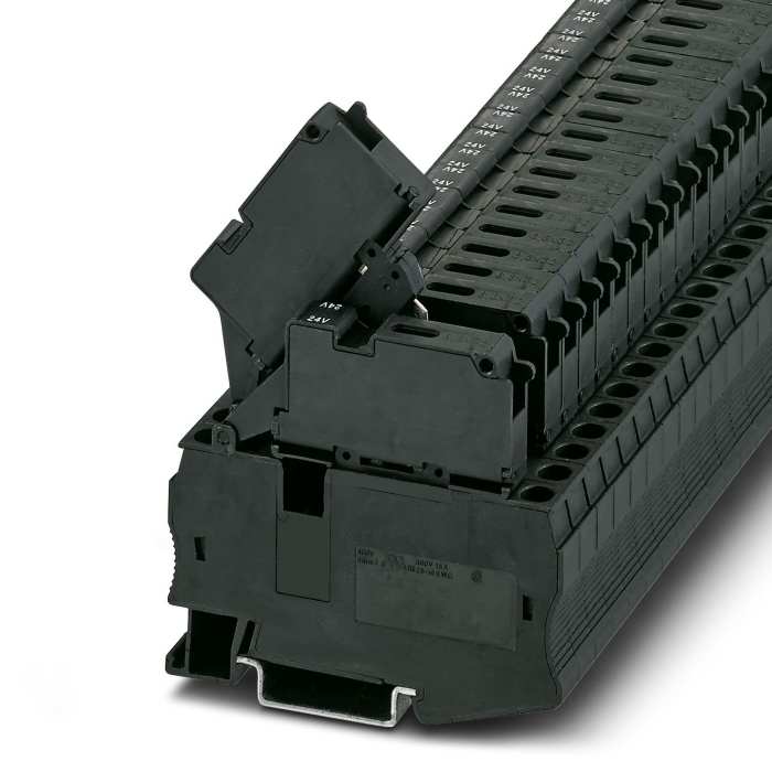 Phoenix Contact 3038765 ST 4-HESILED 24 (6.3X32) Series Black, Single-Level, Spring Clamp Termination